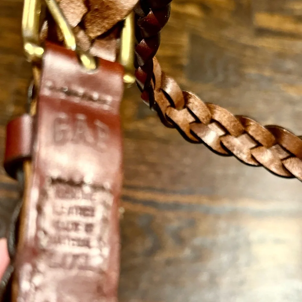Vintage GAP Kid’s Sz L Braided Brown Leather Belt